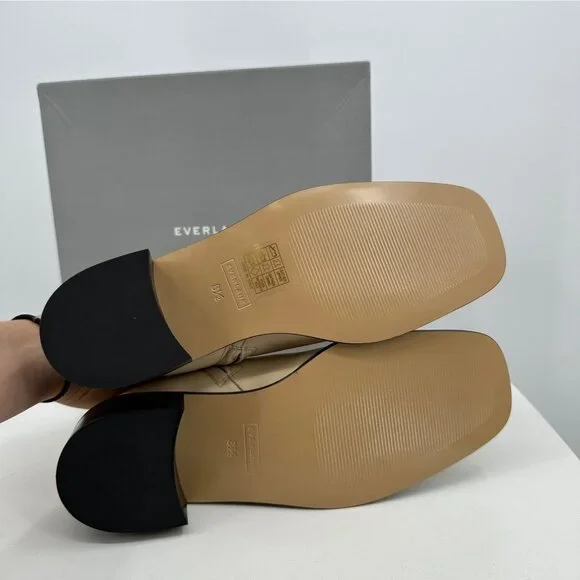 Everlane The City Boot in Cream Leather 8.5 Women's Side Zip Block Heel Ankle - Picture 7 of 9